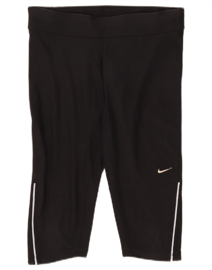 NIKE Womens Dri Fit Bermuda Sport Shorts UK 10 Small  Black Polyester