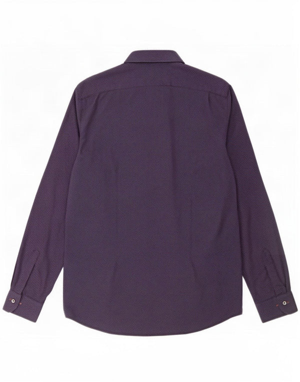 Paul Smith Mens Shirt Medium Purple Spotted Cotton