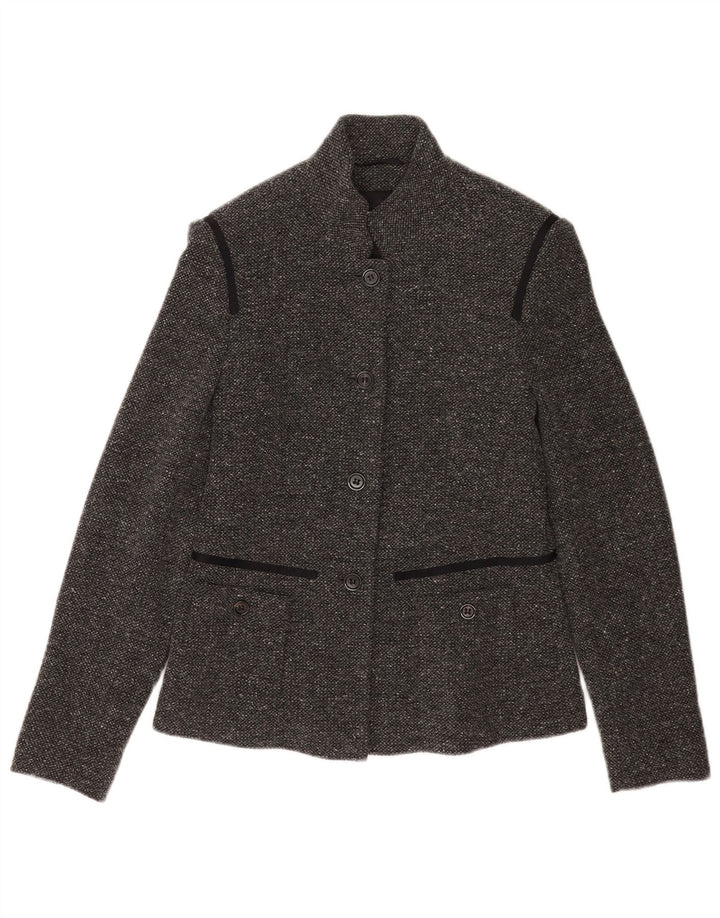 Rene Lezard Womens 4 Button Blazer Jacket EU 38 Medium Grey Flecked