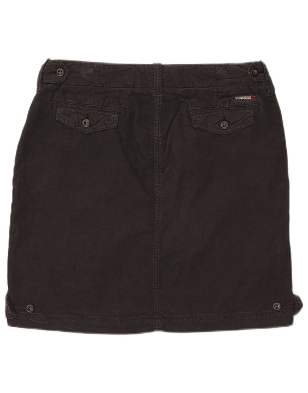 NAPAPIJRI Womens Geographic Corduroy Skirt IT 44 Medium W32  Black Cotton