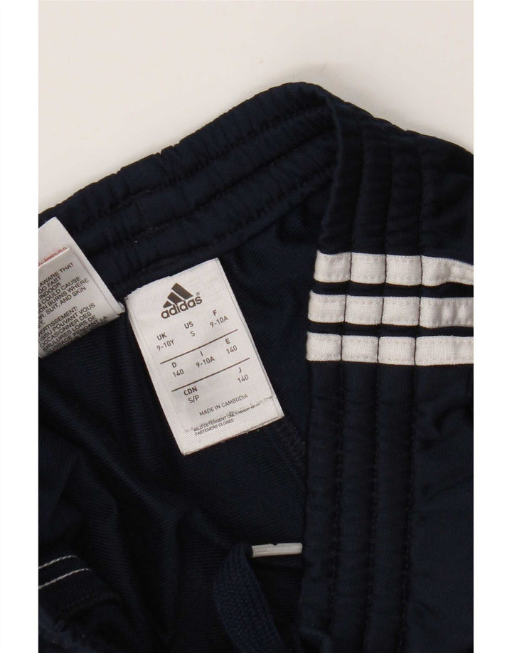Adidas Boys Tracksuit Trousers 9-10 Years Navy Blue Polyester