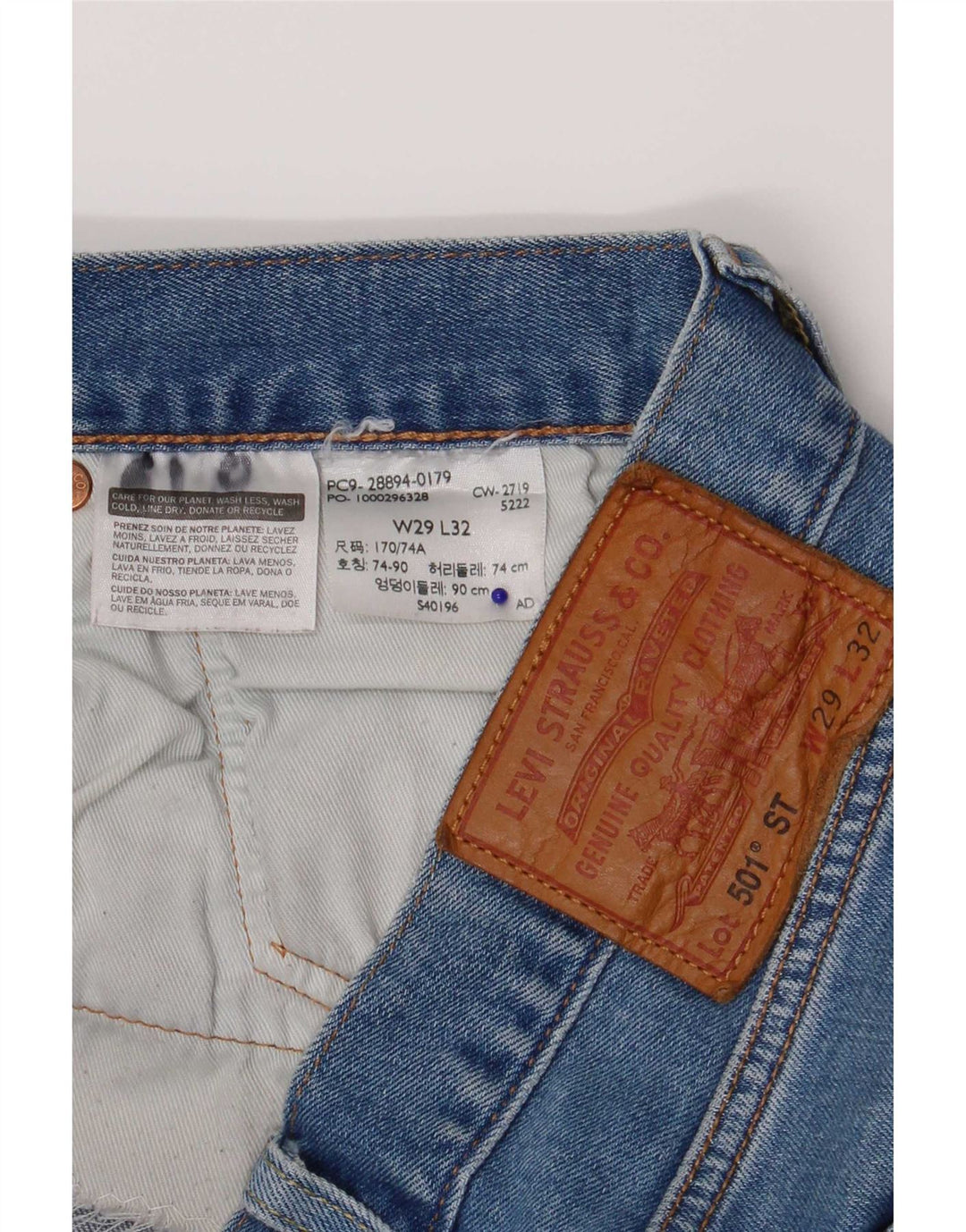 Levi's Womens 501 Straight Jeans W29 L32 Blue