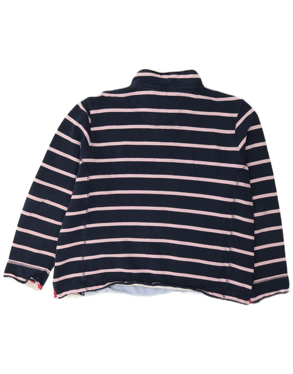 Crew Clothing Womens Zip Neck Sweatshirt Jumper UK 18 XL Navy Blue Striped