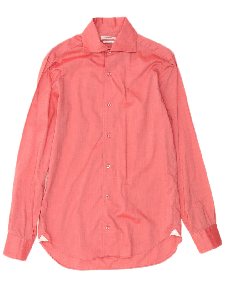 GUTTERIDGE Mens Shirt Size 15/ 38 Medium Red Cotton
