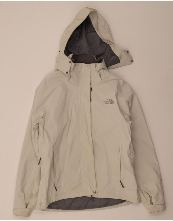The North Face Womens Hooded Windbreaker Jacket UK 16 Large Off White