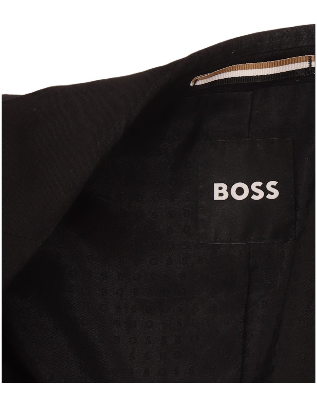 Hugo Boss Mens 2 Button Blazer Jacket EU 56 3XL Black Wool