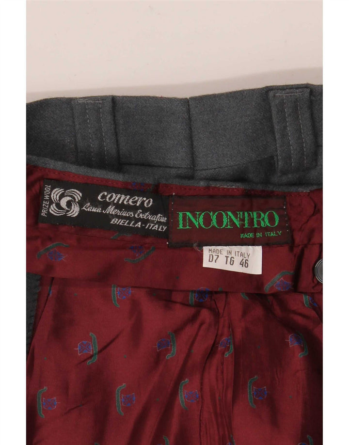 Comero Mens Pegged Suit Trousers IT 46 Small W30 L30 Grey