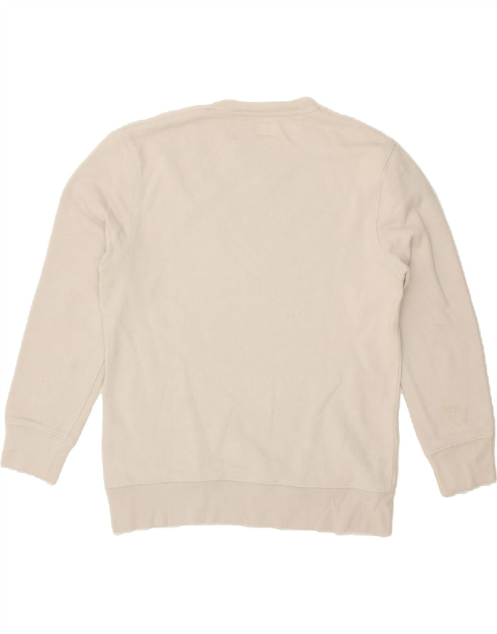 LEVI'S Womens Graphic Sweatshirt Jumper UK 14 Medium White Cotton Vintage Levi's and Second-Hand Levi's from Messina Hembry 