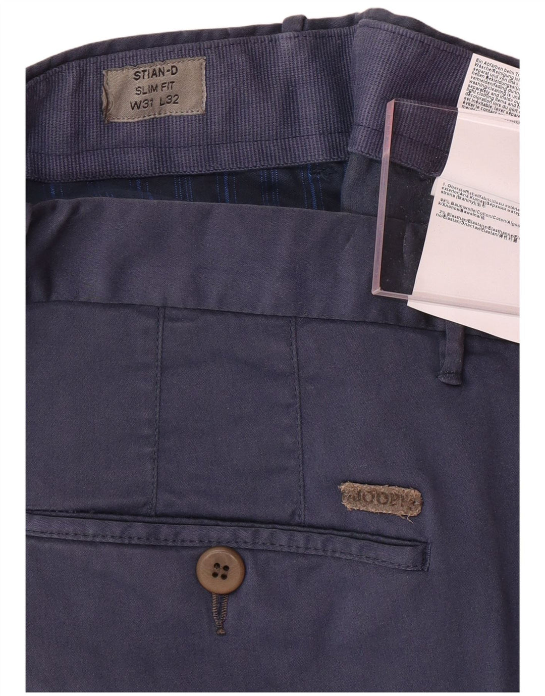 JOOP Mens Slim Fit Chino Trousers W31 L32 Navy Blue Cotton