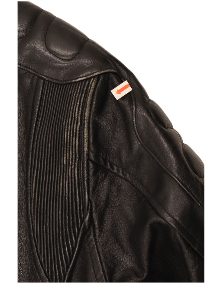 Xelement Mens Leather Biker Jacket UK 40 Large Black Leather