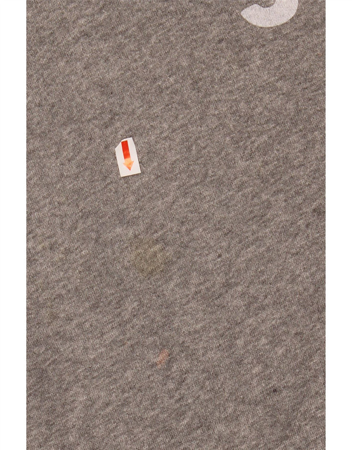 JACK WILLS Womens Graphic Hoodie Jumper UK 14 Large Grey Cotton