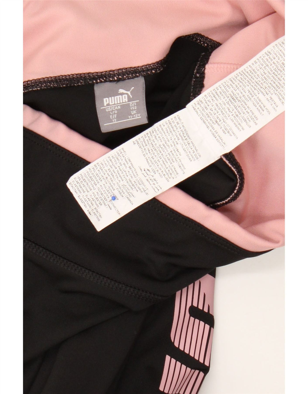 Puma Girls Graphic Leggings 11-12 Years   Black Polyester