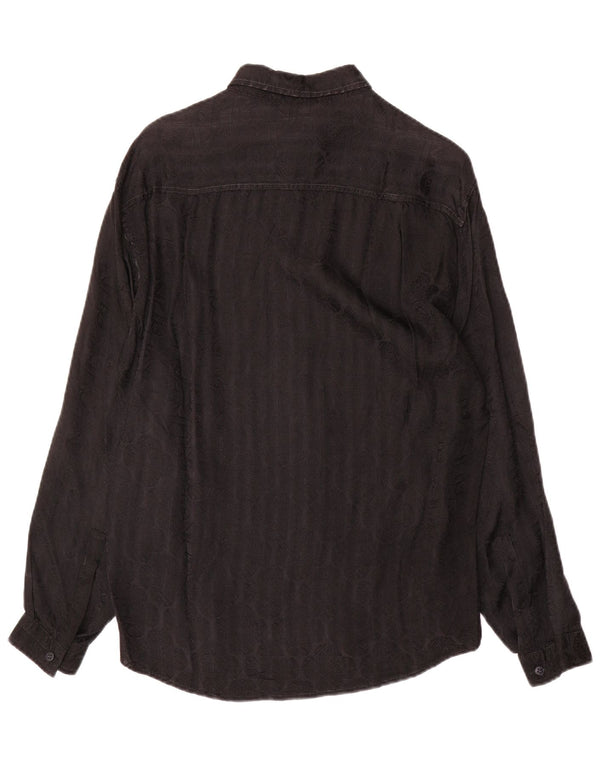 Azzurra Mens Shirt Small Black Geometric