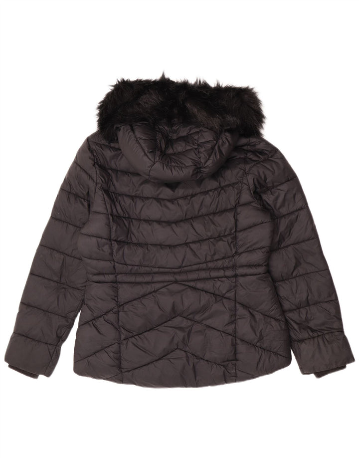 Barbour Womens Hooded Padded Jacket UK 14 Large Black Polyamide