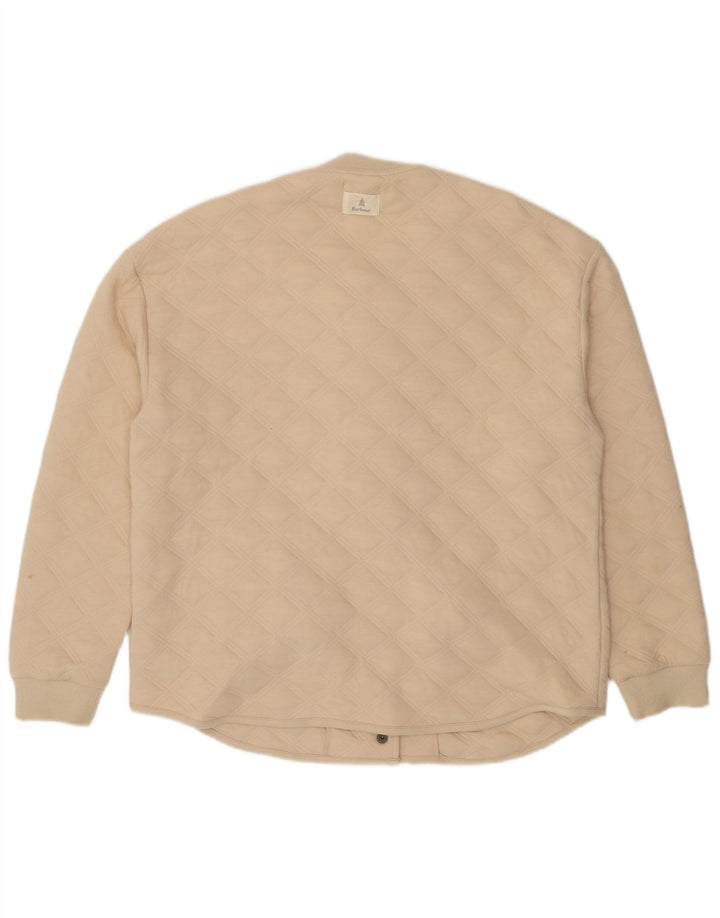 Barbour Womens Oversized Quilted Jacket UK 10 Small Beige Cotton