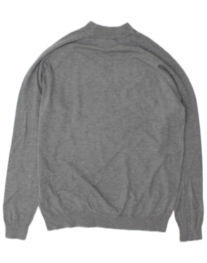 Zara Mens Turtle Neck Jumper Sweater Medium Grey Viscose