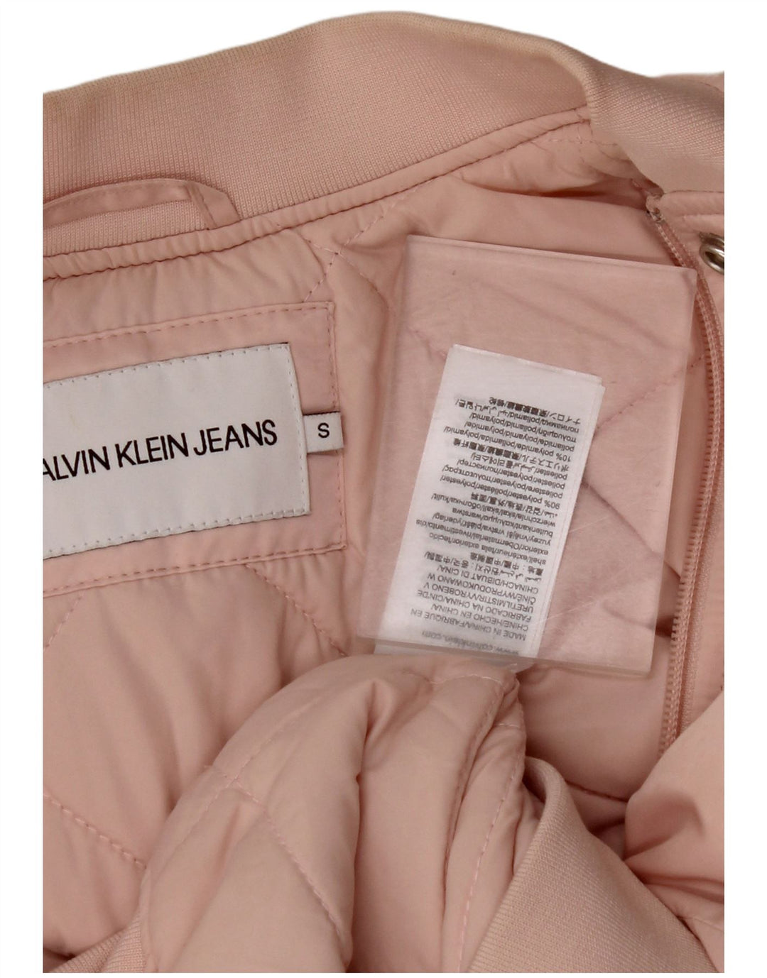 CALVIN KLEIN JEANS Womens Oversized Bomber Jacket UK 10 Small Pink