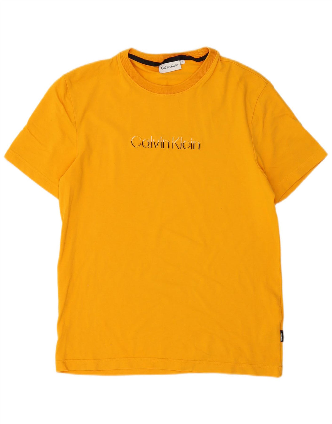Calvin Klein Mens T-Shirt Top Small Orange Cotton
