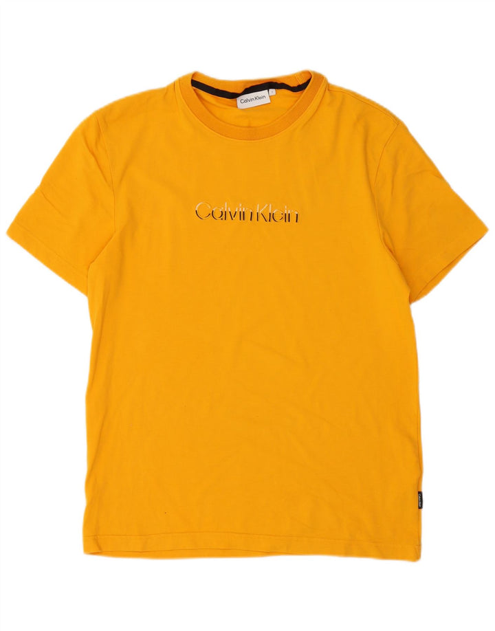 Calvin Klein Mens T-Shirt Top Small Orange Cotton