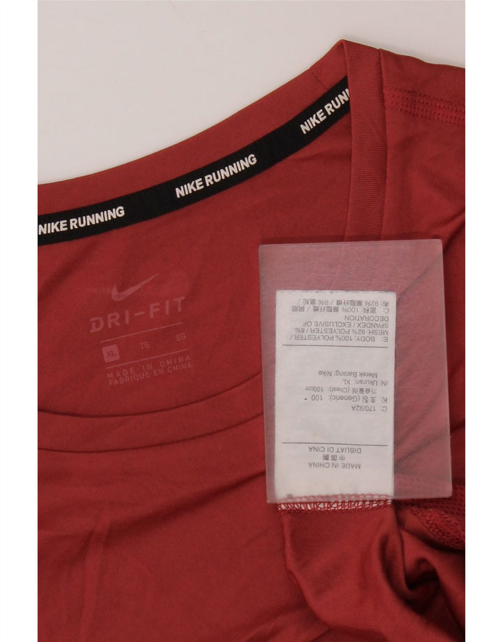 Nike Womens Dri Fit T-Shirt Top UK 18 XL Pink Polyester