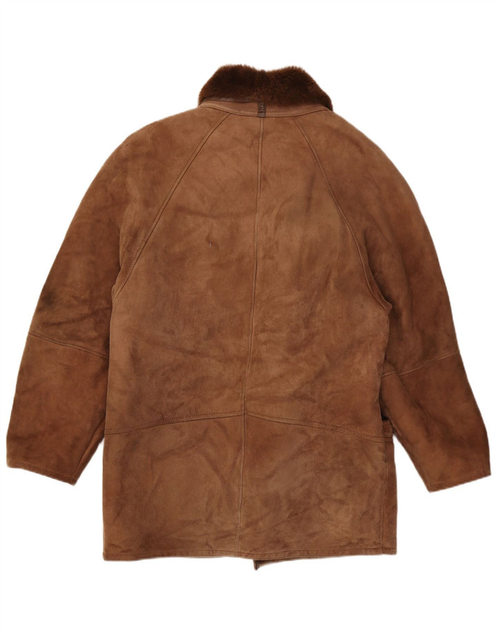Vintage Mens Shearling Jacket IT 48 Medium Brown Shearling