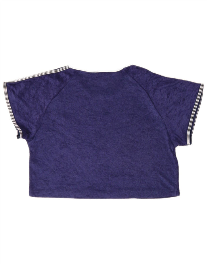 Blu Nauta Womens Crop Top IT 46 Large Blue Cotton