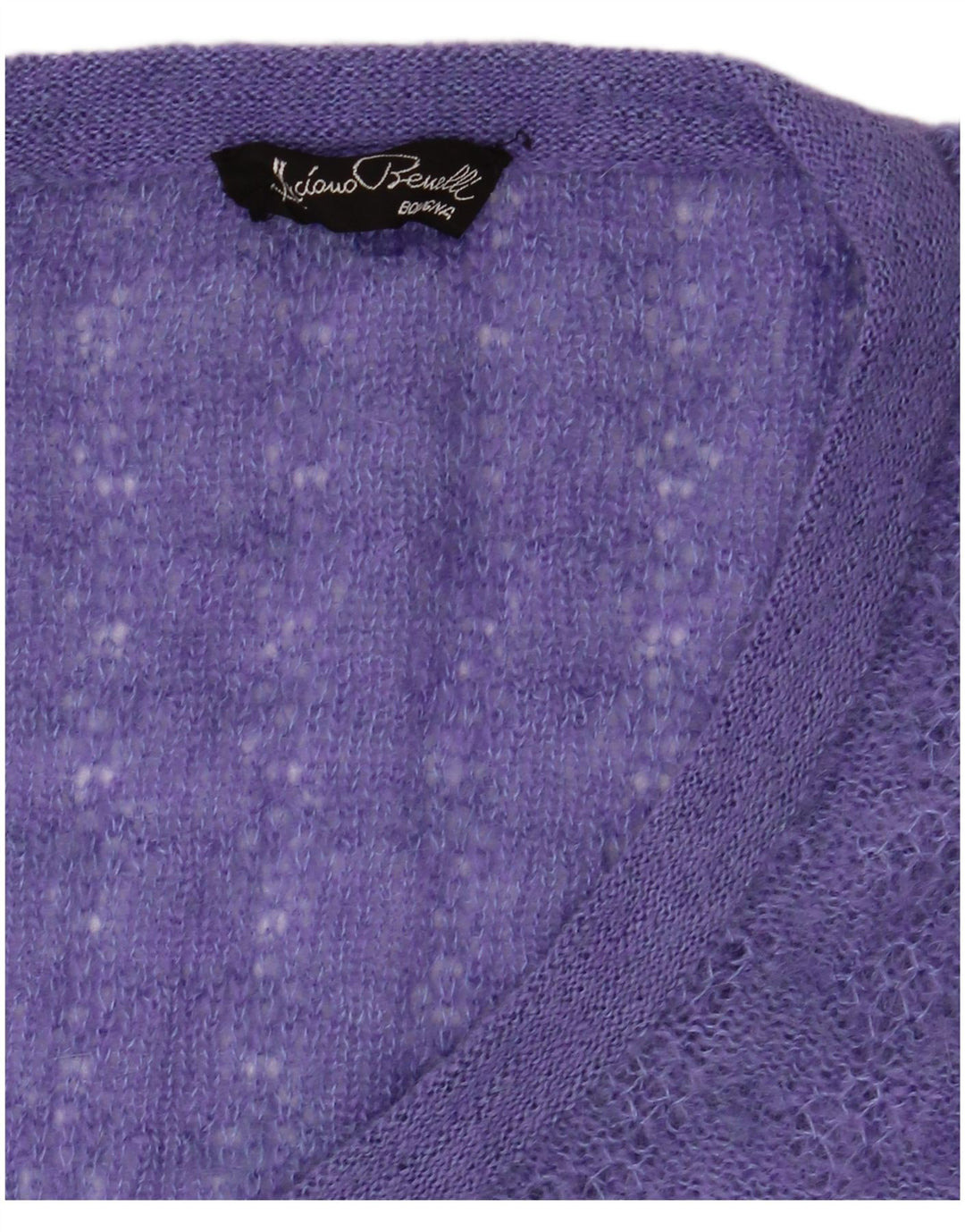 VINTAGE Womens Short Sleeve V-Neck Jumper Sweater UK 14 Medium Purple