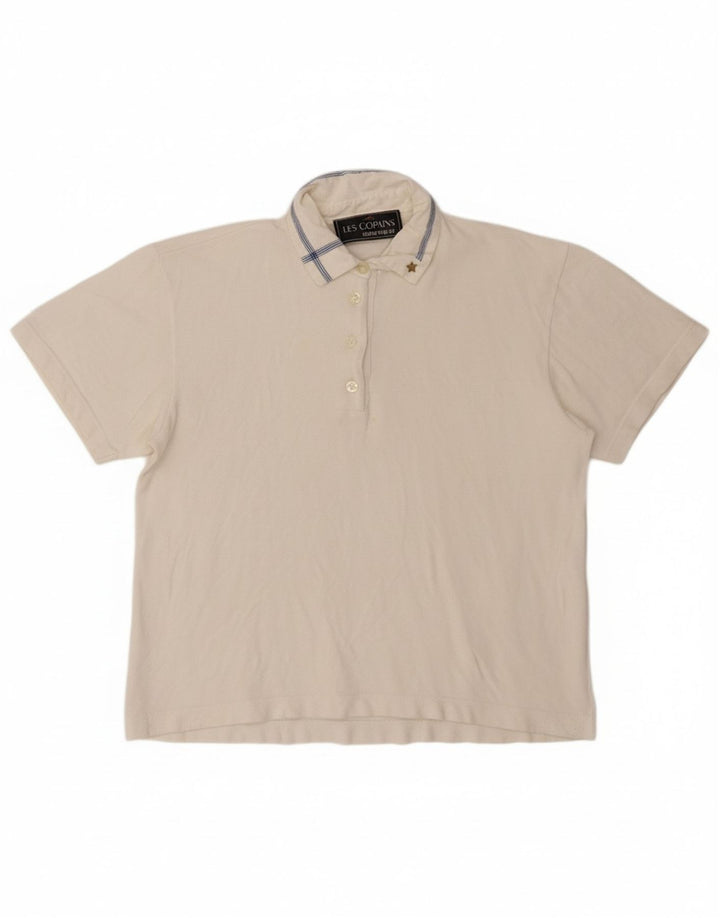 LES COPAINS Womens Polo Shirt UK 12 Medium White