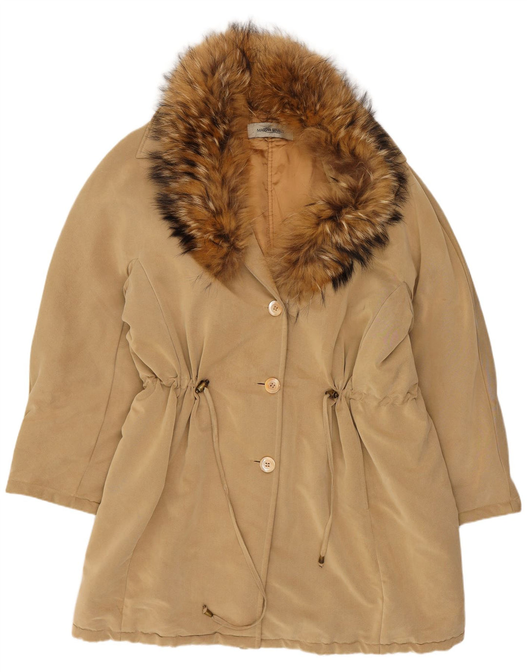 Marina Rinaldi Womens Overcoat Size 23 Medium Beige Rayon