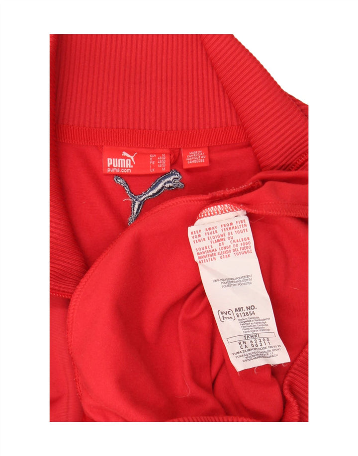 Puma Mens Tracksuit Top Jacket Medium Red Striped Polyester