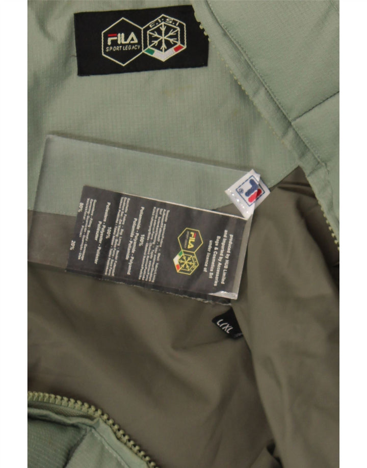 FILA Mens Padded Jacket UK 40 Large Green Polyamide