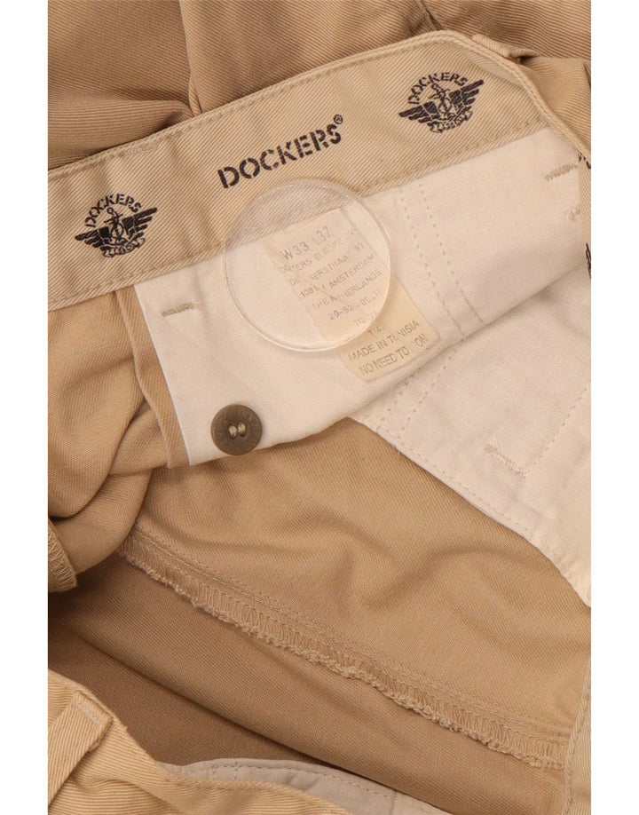 Dockers Mens Pegged Chino Trousers W33 L29 Beige