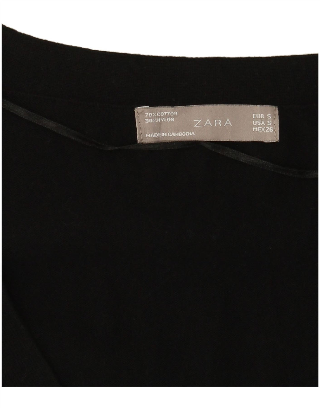 Zara Womens Cardigan Sweater UK 8 Small Black