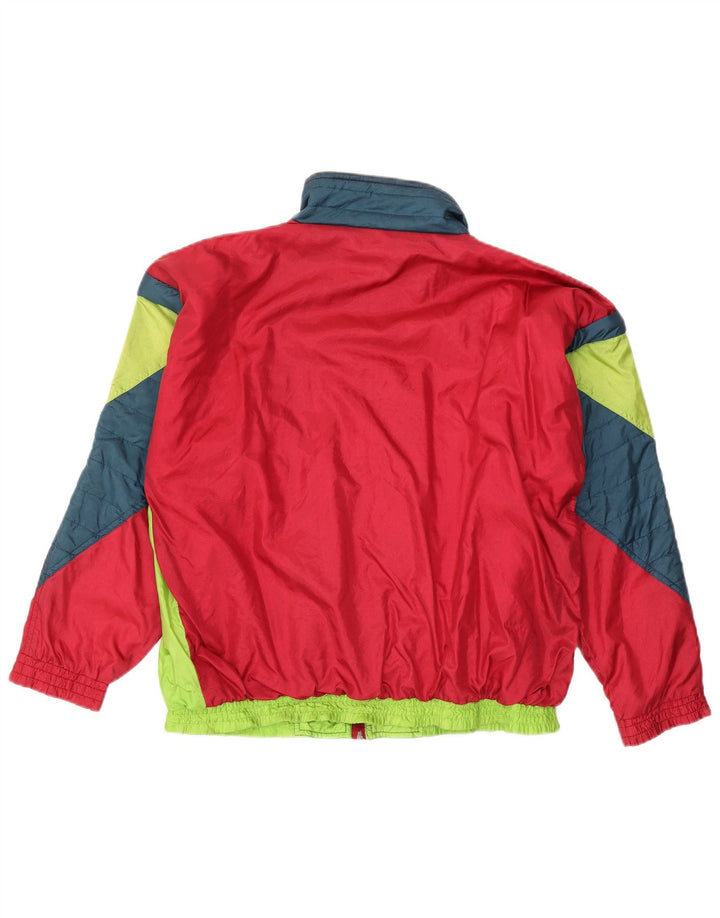 BASIC Mens Tracksuit Top Jacket Large Multicoloured Colourblock