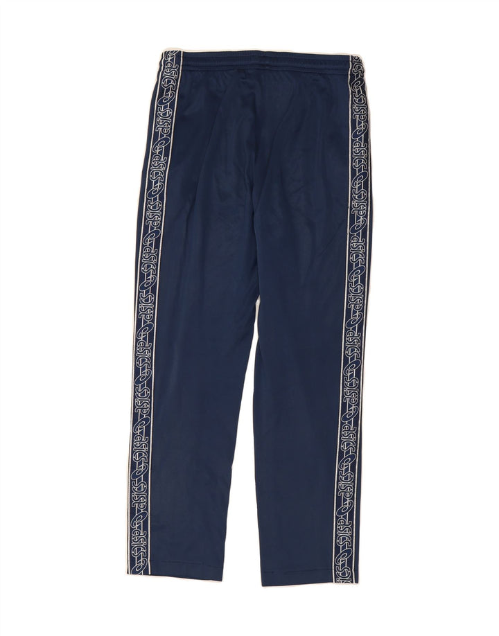 ASICS Womens Graphic Tracksuit Trousers UK 14 Medium Navy Blue Vintage Asics and Second-Hand Asics from Messina Hembry 