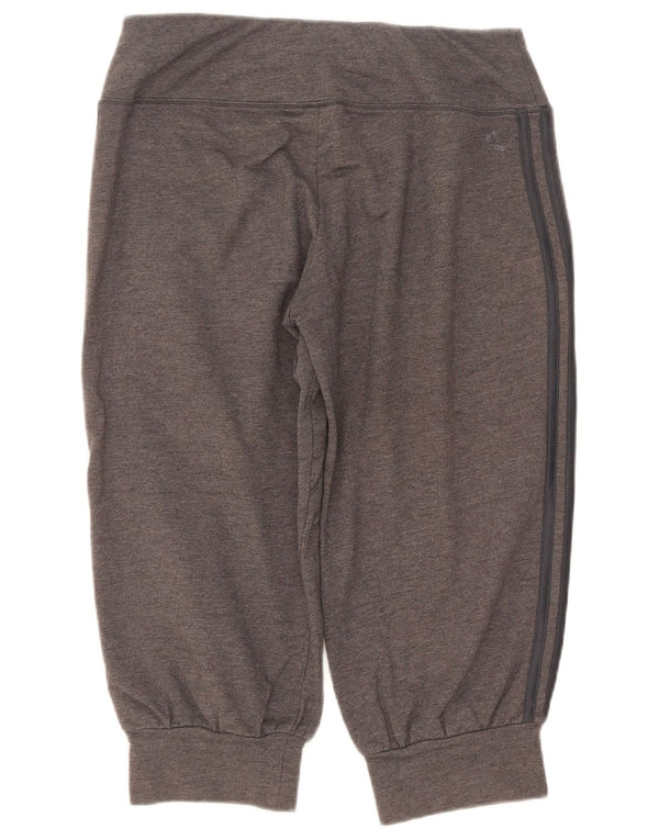 Adidas Womens Capri Tracksuit Trousers Joggers UK 12 Medium Grey Cotton
