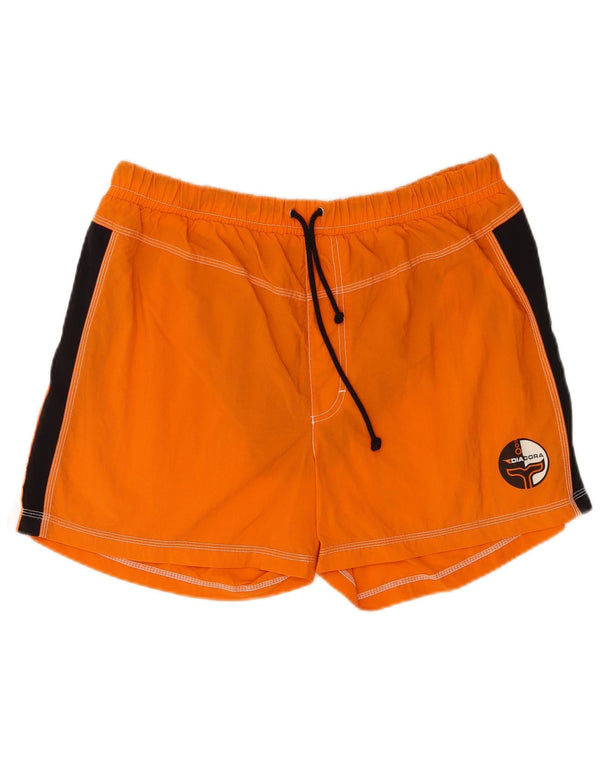 Diadora Mens Regular Swimming Shorts 2XL Orange Colourblock Polyamide