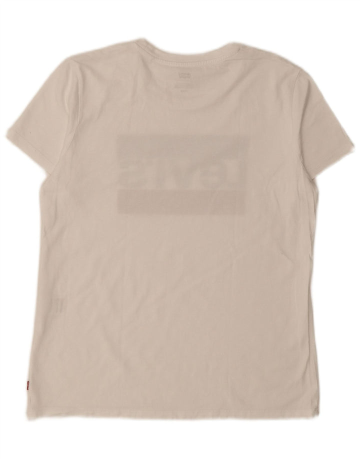 Levi's Womens Graphic T-Shirt Top UK 14 Medium White
