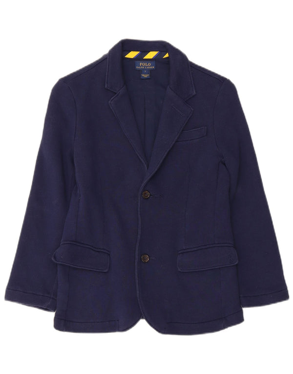 Polo Ralph Lauren Boys 2 Button Blazer Jacket 6-7 Years Navy Blue Cotton