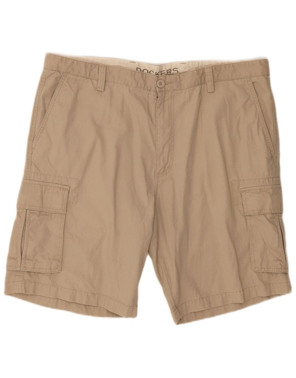 Dockers Mens Cargo Shorts W42 2XL Beige Cotton