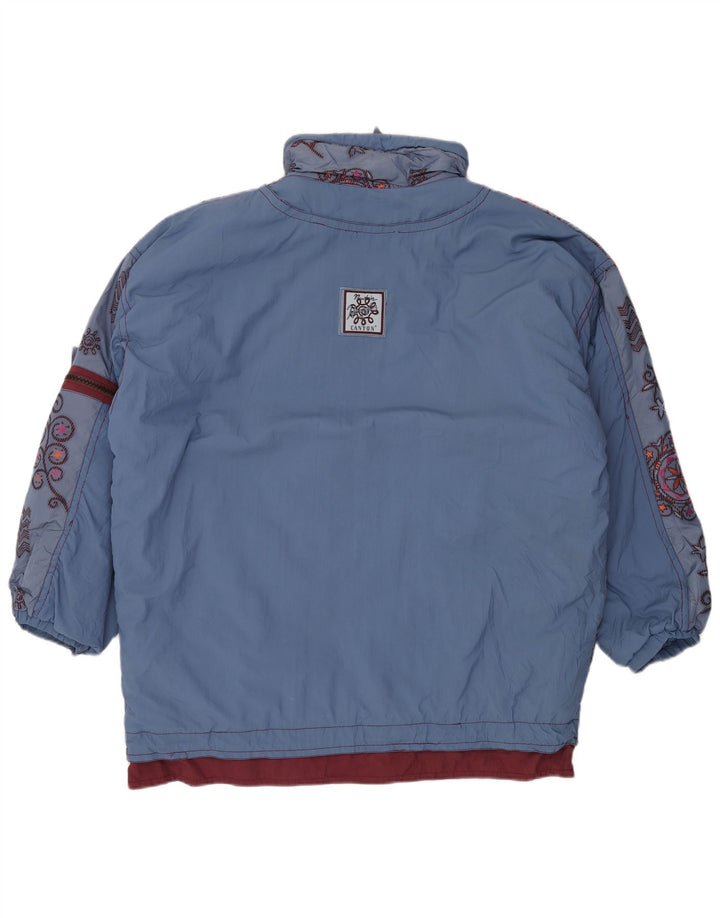 Canyon Mens Oversized Anorak Ski Jacket UK 40 Large Blue Floral Polyamide