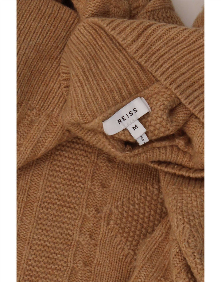 Reiss Womens Oversized Turtle Neck Jumper Sweater UK 14 Medium Brown Wool