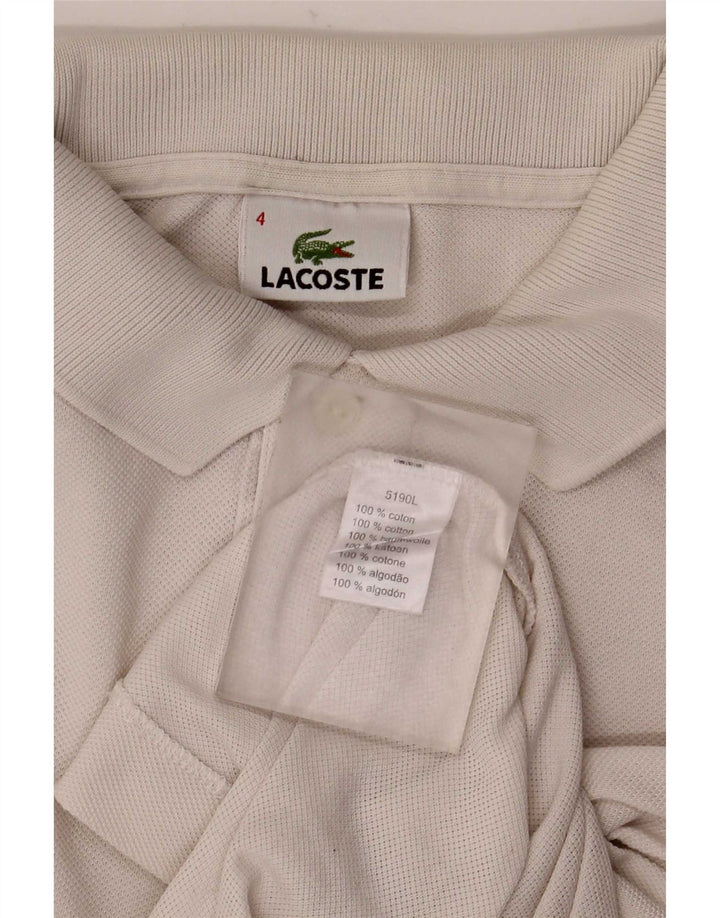 Lacoste Mens Polo Shirt Size 4 Medium White Cotton