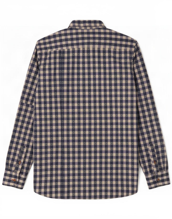 Ted Baker Mens Shirt Size 4 Large Purple Gingham Cotton