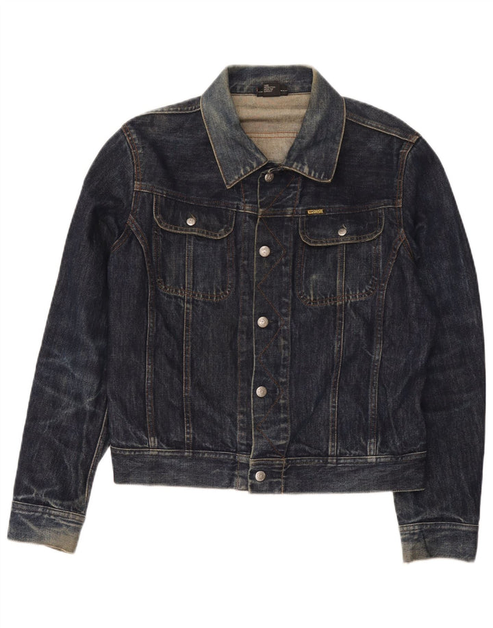 Diesel Womens Denim Jacket UK 14 Medium Navy Blue Cotton