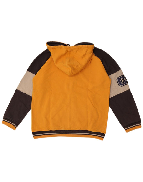 Asics Boys Graphic Zip Hoodie Sweater 14-15 Years Yellow Colourblock Cotton