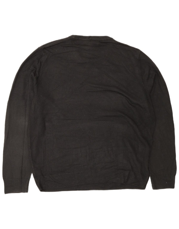 MARKS & SPENCER Mens Crew Neck Jumper Sweater XL Black Acrylic
