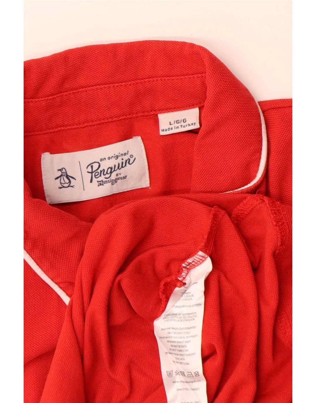 Penguin Mens Polo Shirt Large Red Cotton