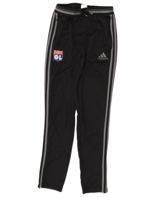 ADIDAS Boys Olympique Lyonnais Tracksuit Trousers 13-14 Years Black