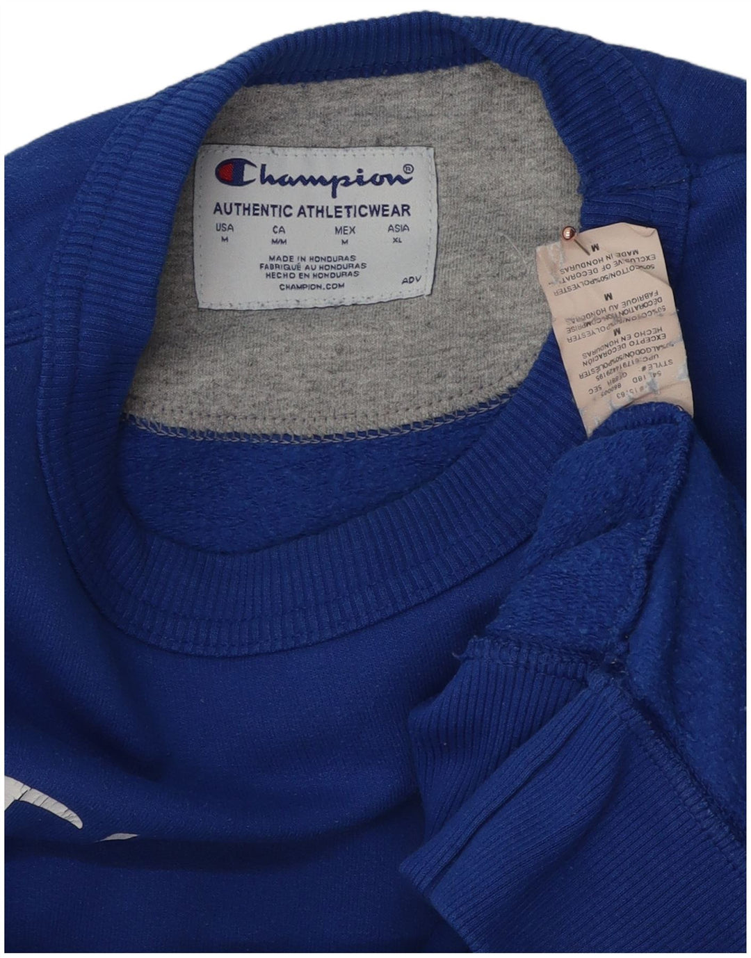 Champion Mens Graphic Sweatshirt Jumper Medium Blue Cotton